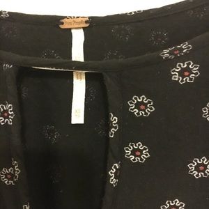 Free people black flower peasant tunic